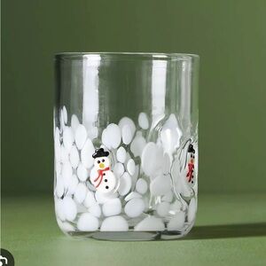 Anthropologie Icon juice glass- limited edition snowman icon glass
